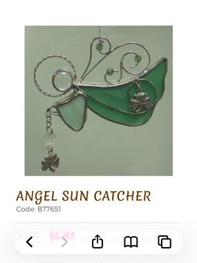 Green Stained Glass Angel Suncatcher